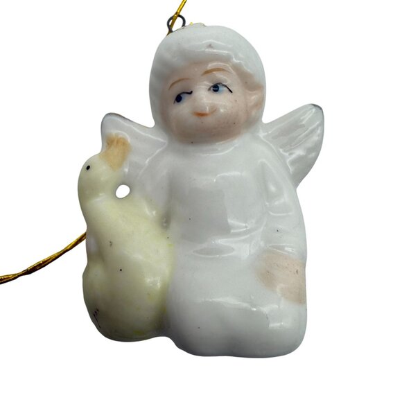 Christmas Around The World Angels Set 4 Porcelain Ornaments with Animals - Picture 10 of 10